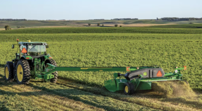 John Deere machine in a field